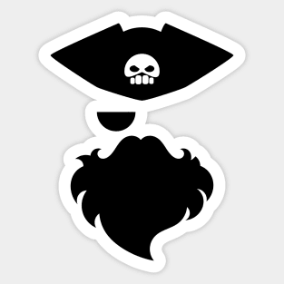 Pirate abstract drawing with skull on the hat Sticker